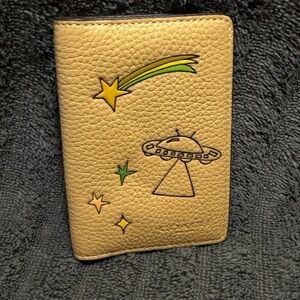 Coach x Observed By Us ID Card Wallet in tan multi refined pebble leather-NEW